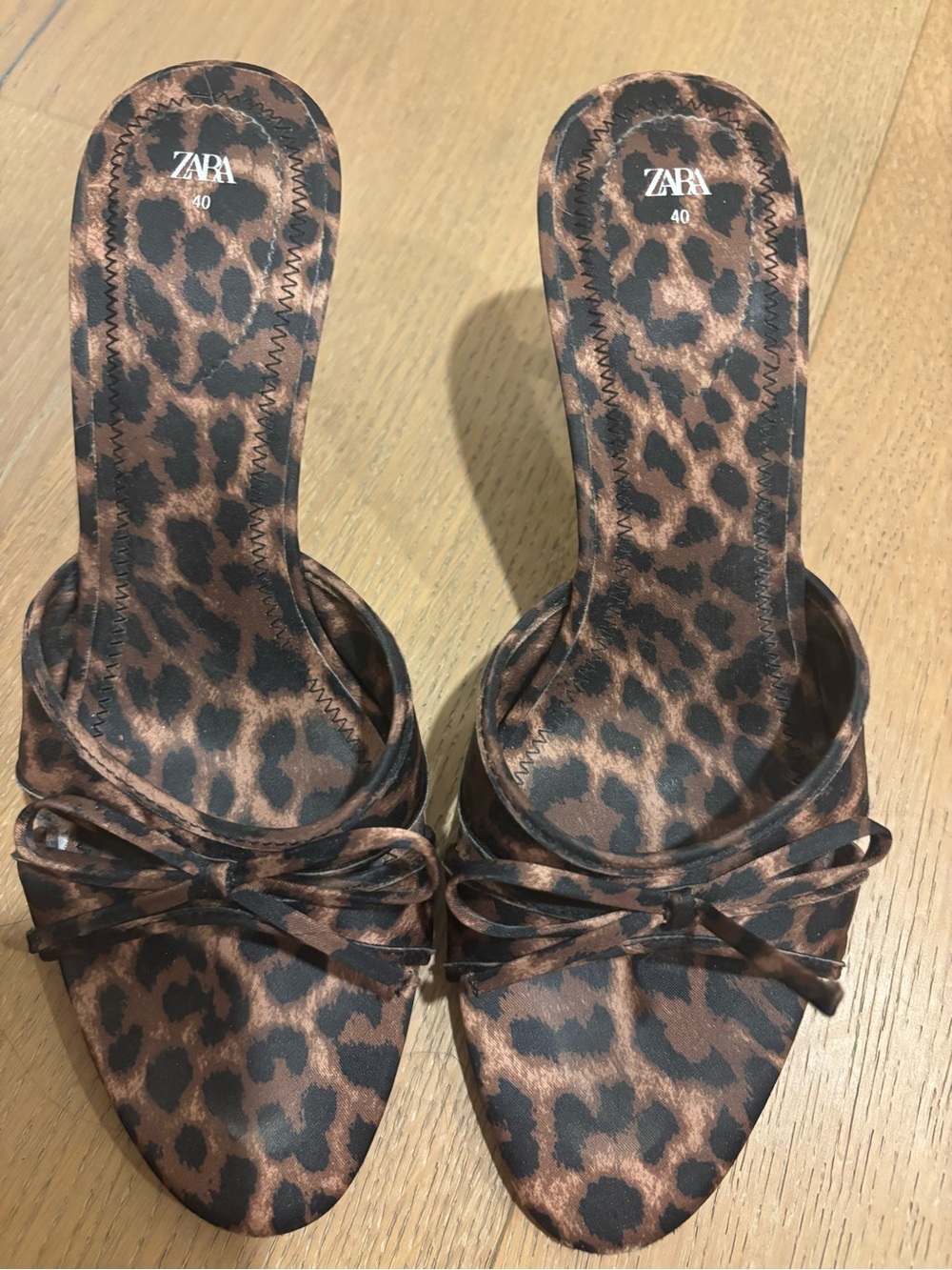 Zara Leopard Print Slide Mules in Brown and Black